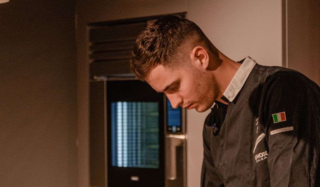 Unox Casa corporate chef and SuperOven Model 1S in the back